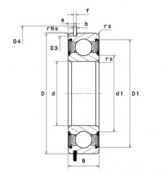 CUSCINETTO 15X35X11 1 CORONA DI SFERE 6202NREE SNR