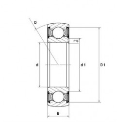 CUSCINETTO 17X40X12 1 CORONA DI SFERE ESTERNO BOMBATO 6203SEE SNR