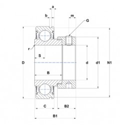 CUSCINETTO 20X47X14/30.9 PER SUPPORTO ESTERNO CILINDRICO YET - AEL - ES204 SNR