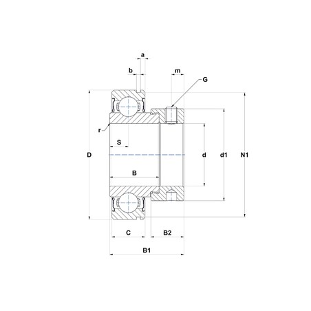 CUSCINETTO 20X47X14/30.9 PER SUPPORTO ESTERNO CILINDRICO YET - AEL - ES204 SNR