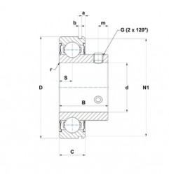 CUSCINETTO 25X52X15/27 PER SUPPORTO YAT - ASS - CUS205 SNR