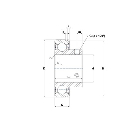 CUSCINETTO 25X52X15/27 PER SUPPORTO YAT - ASS - CUS205 SNR