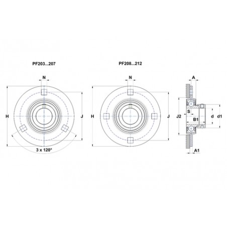 SUPPORTO FORO 45 FLANGIA TONDA ESPF209G2 SNR