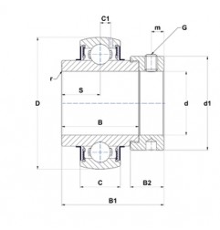 CUSCINETTO 20X47X16/43.5 PER SUPPORTO YEL - UEL - EX204G2 SNR