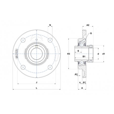 SUPPORTO FORO 45 FLANGIA TONDA EXFCE209 SNR