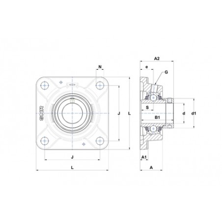 SUPPORTO FORO 50 FLANGIA QUADRA EXFE210 SNR