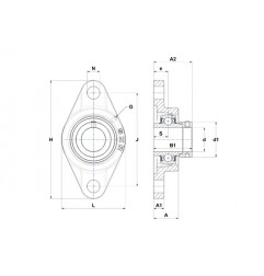 SUPPORTO FORO 50 FLANGIA OVALE EXFL208 SNR