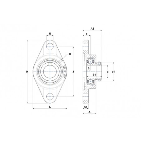 SUPPORTO FORO 50 FLANGIA OVALE FL210 SNR