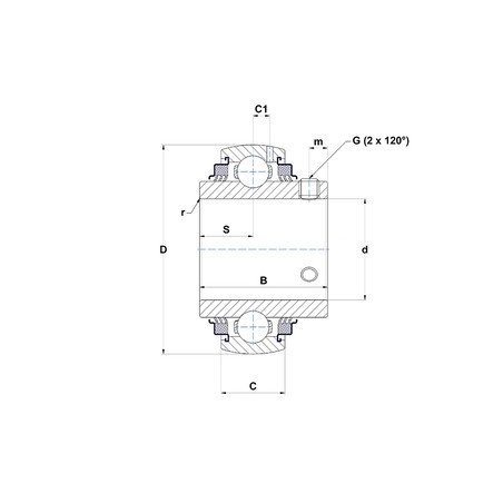 CUSCINETTO 35X72X20/42.9 PER SUPPORTO YAR - UC207L3 SNR