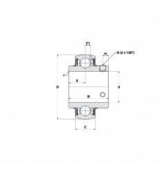 CUSCINETTO 65x140x38/75 PER SUPPORTO YAR - UC313G2 SNR