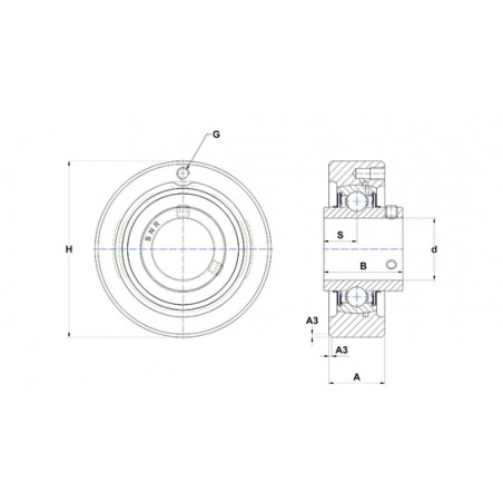 SUPPORTO FORO 40 A CARTUCCIA UCC208 SNR