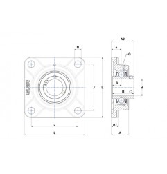 SUPPORTO FORO 30 FLANGIA QUADRA UCF206T20 SNR