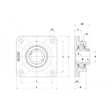 SUPPORTO FORO 30 FLANGIA QUADRA UCF206T20 SNR