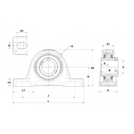 SUPPORTO FORO 20 RITTO UCPE204 SNR