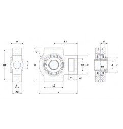 SUPPORTO FORO 45 TENDITORE CON BUSSOLA UKT209H SNR