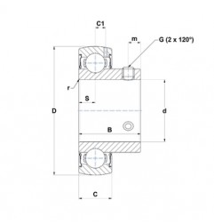 CUSCINETTO 12X40X12/22 PER SUPPORTO YAT - AS - US201G2 SNR