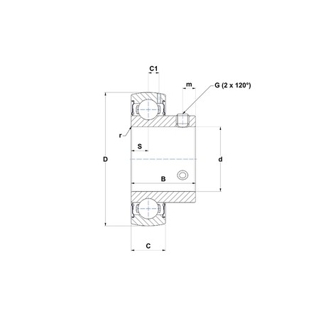 CUSCINETTO 30X62X16/30 PER SUPPORTO YAT - AS - US206G2 SNR