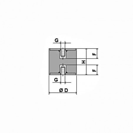 ANTIVIBRANTE CILINDRICO 50X30 FEMMINA-FEMMINA M10X10