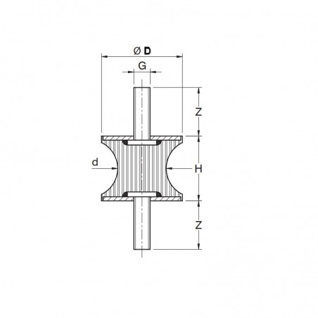 ANTIVIBRANTE A CLESSIDRA 40X28X30 MASCHIO-MASCHIO M8X23