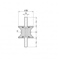 ANTIVIBRANTE A CLESSIDRA 50X30X30 MASCHIO-MASCHIO M10X27