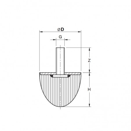 ANTIVIBRANTE CONICO 40X30 MASCHIO M8X23