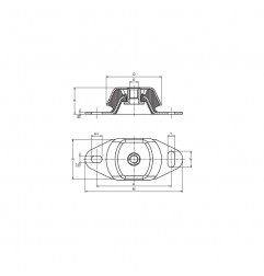 ANTIVIBRANTE A CAMPANA 104X75 RETTANGOLARE M16 DUREZZA 65SH