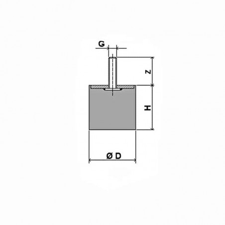 ANTIVIBRANTE CILINDRICO 50X45 PIEDINO M10X27 MASCHIO