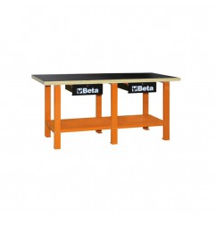 BANCO DA LAVORO CON PIANO IN LEGNO 2000X720 ARANCIONE C56W-O