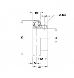 CUSCINETTO 20X47X25 PER SUPPORTO US - YAT - SB204 INOX ISB