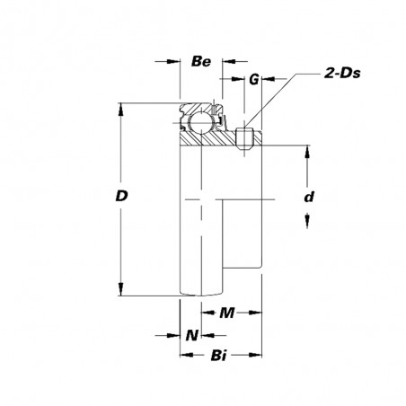 CUSCINETTO 20X47X25 PER SUPPORTO US - YAT - SB204 INOX ISB