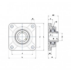 SUPPORTO FORO 50 FLANGIA QUADRA UCF310 SNR