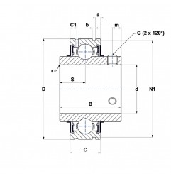 CUSCINETTO 19.05X47X17/31  - CUC204-12 SNR