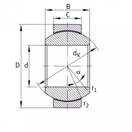 SNODO SFERICO 20X42X16/25 GEG20C ISB