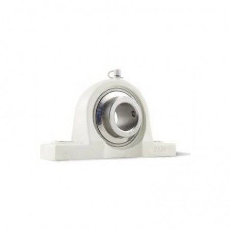 SUPPORTO UCP 206 POLIMERO BIANCO CUSC. INOX