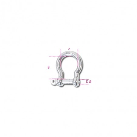 GRILLO 12 MM A LIRA INOX AISI 316 PORTATA 500 KG ROBUR 8228/12