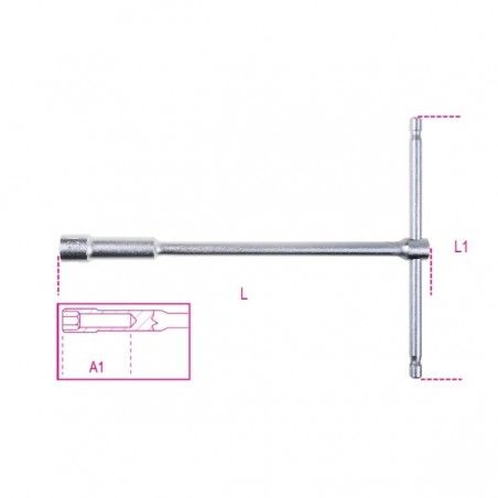 CHIAVE 10 MM A T CON BUSSOLA ESAGONALE PROFONDA 949/10