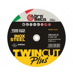 DISCO 230X2X22,3 INOX/ACCIAIO DA TAGLIO CENTRO PIANO TWINCUT PLUS A46U