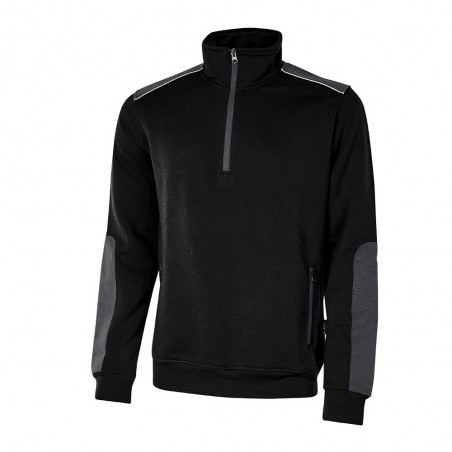 FELPA A MEZZA ZIP TG.XL BLACK CARBON U-POWER CUSHY