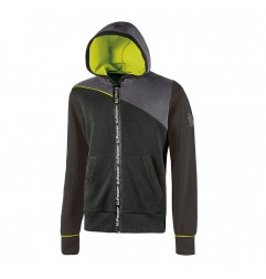 FELPA IMPERMEABILE 310 GR/MQ TG.L FULL ZIP BLACK CARBON U-POWER JUPITER