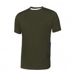 T-SHIRT MANICA CORTA TG.XL POLYCOTONE DARK GREEN 3PZ U-POWER ROAD