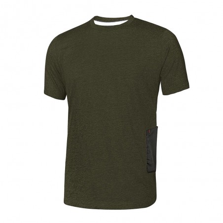 T-SHIRT MANICA CORTA TG.XL POLYCOTONE DARK GREEN 3PZ U-POWER ROAD