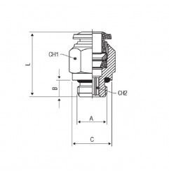 RACCORDO AUTOMATICO  M8X1 X T.4 C/GUARN. FKM