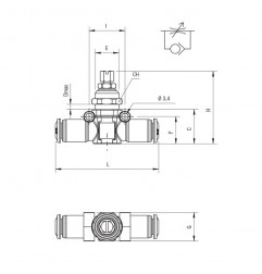 REGOLATORE ORIENTABILE T-T TUBO 8 UNIDIREZIONALE CACCIAVITE IN TECNOPOLIMERO