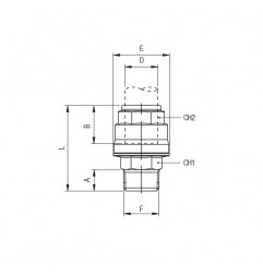 RACCORDO DIRITTO AUTOMATICO M.3/4 TUBO 25