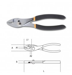 PINZA REGOLABILE A 2 POSIZIONI LUNG. 200 MM MANICI PVC ANTISCIVOLO BETA 1153/200